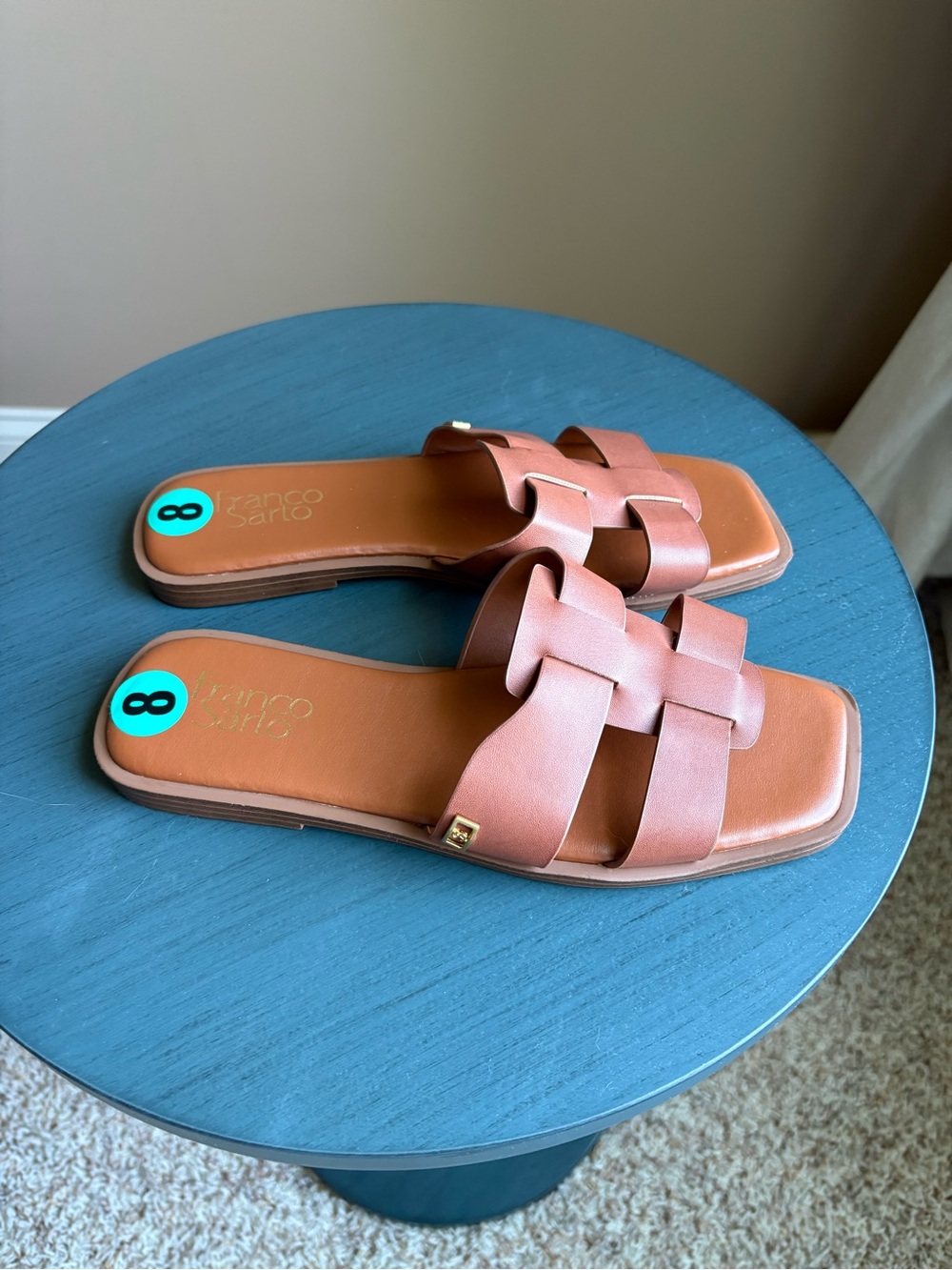 NWOT Franco Sarto Women's Brown Slide Sandals - Picture 3 of 4